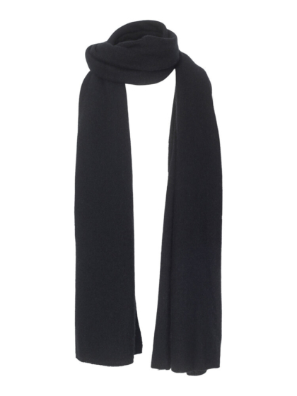 Black merino wool scarf
