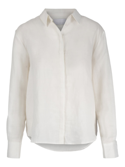 White linen button shirt